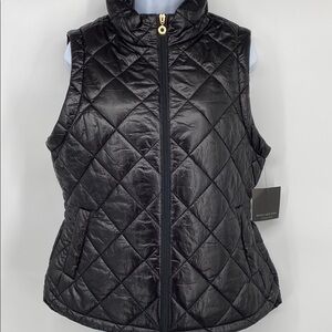 Marc New York Shiny Quilted Collared Vest